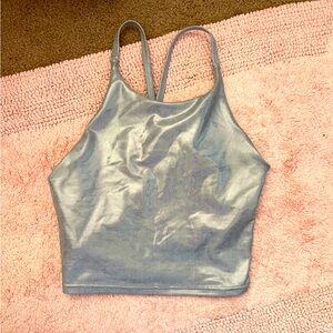 Metallic sports bra crop top